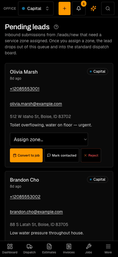 A homeowner requesting service at their door