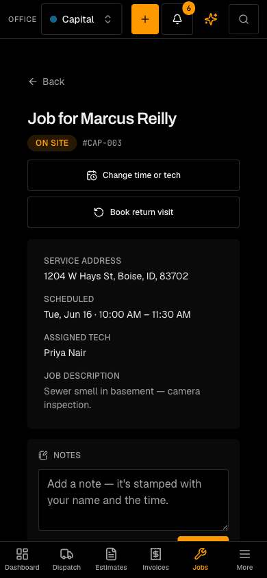 The Pipe Daddy tech app — a job in progress